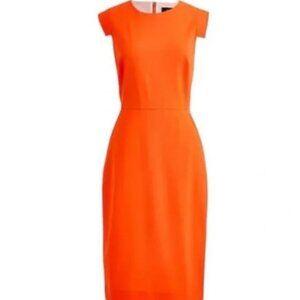 J Crew Resume Dress - size 6 - Orange - Italian Stretch Wool Tollegno 1900